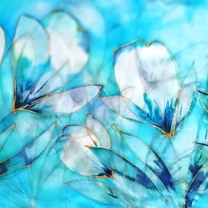 Ébredő tavasz tiszta selyem sál, Ruha & Divat, Sál, Sapka, Kendő, Sál, Selyemfestés, MESKA