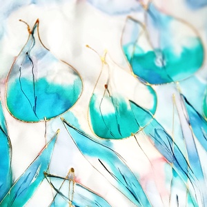 Esős tulipánok tiszta selyem sál, Ruha & Divat, Sál, Sapka, Kendő, Sál, Selyemfestés, MESKA