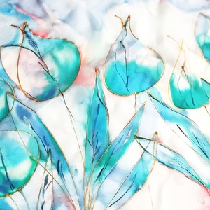 Esős tulipánok tiszta selyem sál - ruha & divat - sál, sapka, kendő - sál - Meska.hu