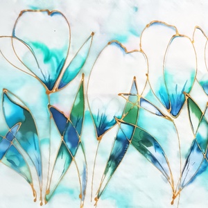 Aquarell tiszta selyem sál, Ruha & Divat, Sál, Sapka, Kendő, Sál, Selyemfestés, MESKA