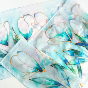 Aquarell tiszta selyem sál - ruha & divat - sál, sapka, kendő - sál - Meska.hu