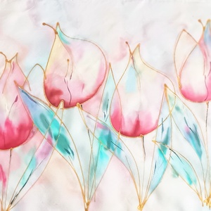 Itt a tavasz tiszta selyem sál - ruha & divat - sál, sapka, kendő - sál - Meska.hu