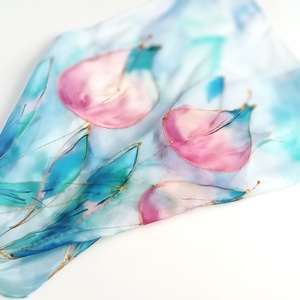 Félénk tulipánok tiszta selyem kendő - ruha & divat - sál, sapka, kendő - sál - Meska.hu