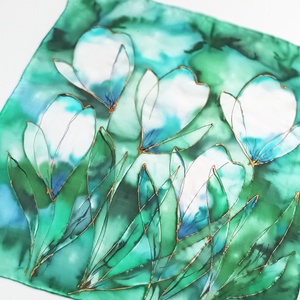 Liliomok álma tiszta selyem kendő - ruha & divat - sál, sapka, kendő - sál - Meska.hu