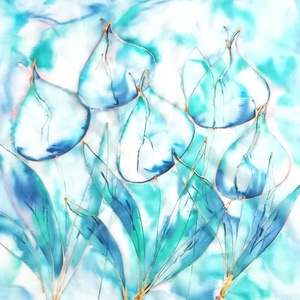 Aquamarin tiszta selyem kendő - ruha & divat - sál, sapka, kendő - sál - Meska.hu