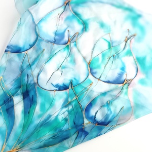 Aquamarin tiszta selyem kendő, Ruha & Divat, Sál, Sapka, Kendő, Sál, Selyemfestés, MESKA