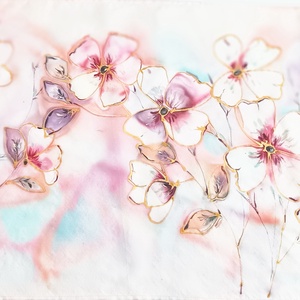 Tündérkert tiszta selyem sál - ruha & divat - sál, sapka, kendő - sál - Meska.hu