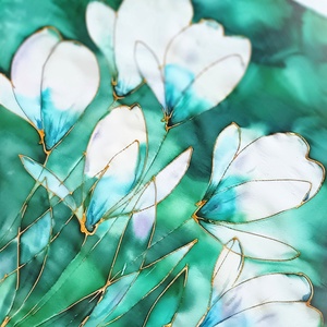 Liliom nyílás tiszta selyem kendő, Ruha & Divat, Sál, Sapka, Kendő, Sál, Selyemfestés, MESKA