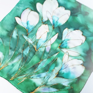 Liliom nyílás tiszta selyem kendő - ruha & divat - sál, sapka, kendő - sál - Meska.hu