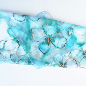 Jeges csillogás selyem kendő - ruha & divat - sál, sapka, kendő - sál - Meska.hu