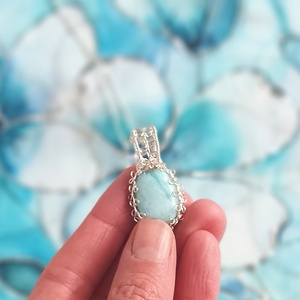 Díszdobozos valódi Larimár ásványékszer szett, Ruha & Divat, Sál, Sapka, Kendő, Sál, Selyemfestés, Ékszerkészítés, MESKA