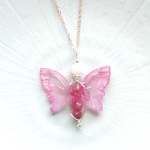 Rőzsaszín turmalin természetes ásvány nyaklánc - Meska.hu