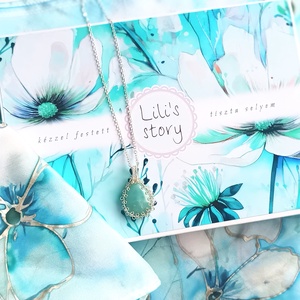 Díszdobozos valódi Larimár ásványékszer szett, Ruha & Divat, Sál, Sapka, Kendő, Sál, Selyemfestés, Ékszerkészítés, MESKA