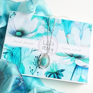 Díszdobozos valódi Larimár ásványékszer szett, Ruha & Divat, Sál, Sapka, Kendő, Sál, Selyemfestés, Ékszerkészítés, MESKA