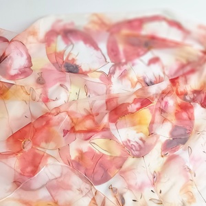 Pipacsmező tiszta selyem sál - ruha & divat - sál, sapka, kendő - sál - Meska.hu