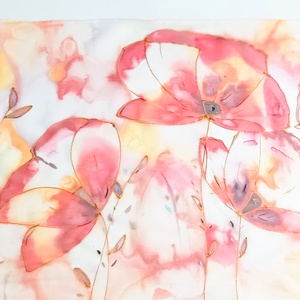 Pipacsmező tiszta selyem sál - ruha & divat - sál, sapka, kendő - sál - Meska.hu