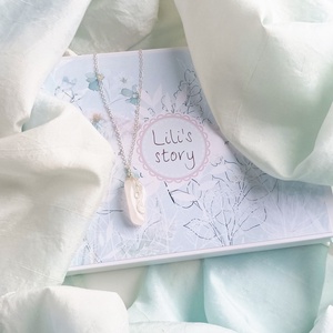 Petalit ásvány nyakláncos selyemstóla ajándékszett, Ékszer, Nyaklánc, Medálos nyaklánc, Ékszerkészítés, Selyemfestés, MESKA