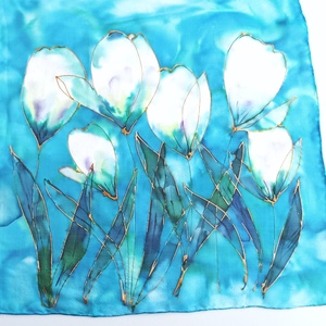 Tündöklő liliomok tiszta selyem kendő - ruha & divat - sál, sapka, kendő - sál - Meska.hu