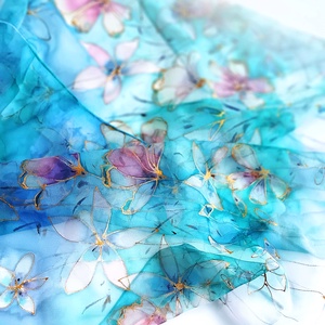 Tiszapart tiszta selyem sál, Ruha & Divat, Sál, Sapka, Kendő, Sál, Selyemfestés, MESKA