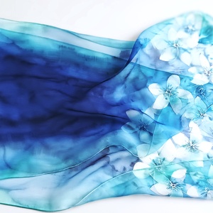 Csillagfényes éj tiszta selyem sál - ruha & divat - sál, sapka, kendő - sál - Meska.hu