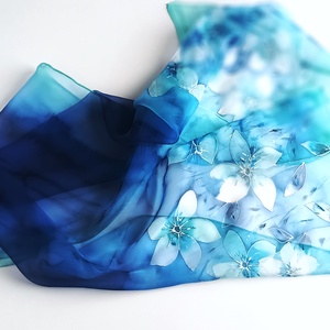 Csillagfényes éj tiszta selyem sál - ruha & divat - sál, sapka, kendő - sál - Meska.hu