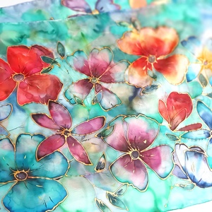 Trópusi utópia tiszta selyem stóla - ruha & divat - sál, sapka, kendő - sál - Meska.hu