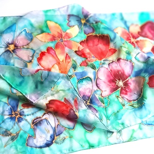 Trópusi utópia tiszta selyem stóla - ruha & divat - sál, sapka, kendő - sál - Meska.hu