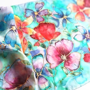 Trópusi utópia tiszta selyem stóla - ruha & divat - sál, sapka, kendő - sál - Meska.hu