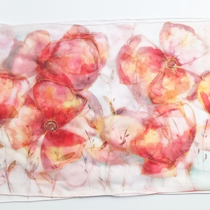 Napfényes pipacsok tiszta selyem sál - ruha & divat - sál, sapka, kendő - sál - Meska.hu