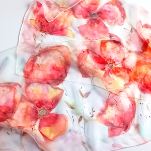 Napfényes pipacsok tiszta selyem sál - ruha & divat - sál, sapka, kendő - sál - Meska.hu