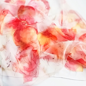 Napfényes pipacsok tiszta selyem sál, Ruha & Divat, Sál, Sapka, Kendő, Sál, Selyemfestés, MESKA