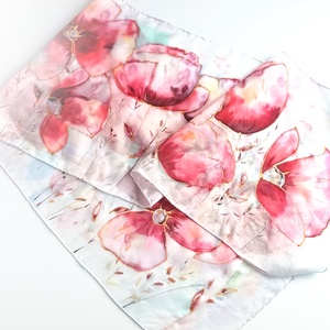 Pipacsos tiszta selyem sál - ruha & divat - sál, sapka, kendő - sál - Meska.hu