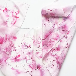 Varázslatos magnóliák tiszta selyem sál - ruha & divat - sál, sapka, kendő - sál - Meska.hu