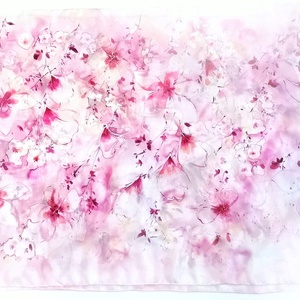 Japán kert tiszta selyem stóla - ruha & divat - sál, sapka, kendő - stóla - Meska.hu