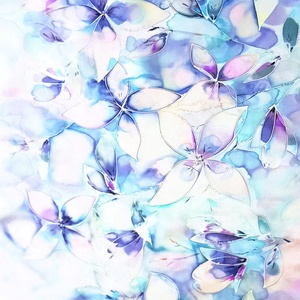 Hortenzia kert tiszta selyem stóla - ruha & divat - sál, sapka, kendő - stóla - Meska.hu