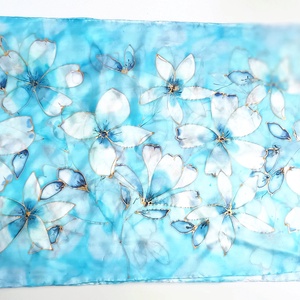 Égszínkék utópia tiszta selyem stóla - ruha & divat - sál, sapka, kendő - sál - Meska.hu