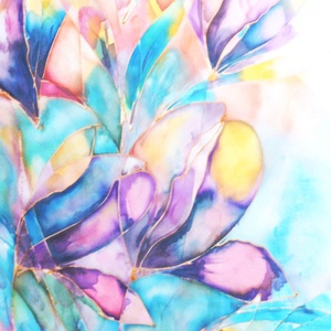 Rio De Janeiro extra nagy hernyóselyem stóla, Ruha & Divat, Sál, Sapka, Kendő, Stóla, Selyemfestés, MESKA