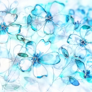 Türkiz álom tiszta selyem sál - Meska.hu