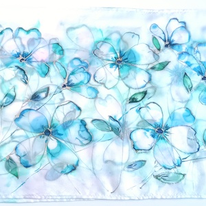 Türkiz álom tiszta selyem sál - ruha & divat - sál, sapka, kendő - sál - Meska.hu