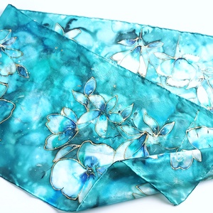 Ezüstös csillogás tiszta selyem sál - ruha & divat - sál, sapka, kendő - sál - Meska.hu