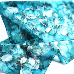 Ezüstös csillogás tiszta selyem sál - ruha & divat - sál, sapka, kendő - sál - Meska.hu