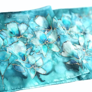 Ezüstös csillogás tiszta selyem sál - ruha & divat - sál, sapka, kendő - sál - Meska.hu