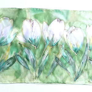 Olíva tiszta selyem sál - ruha & divat - sál, sapka, kendő - sál - Meska.hu