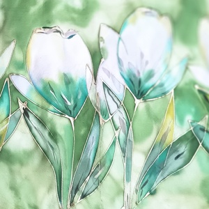 Olíva tiszta selyem sál - ruha & divat - sál, sapka, kendő - sál - Meska.hu