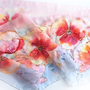 Pasztel fények tiszta selyem sál - ruha & divat - sál, sapka, kendő - sál - Meska.hu