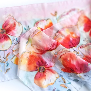 Pasztel fények tiszta selyem sál - ruha & divat - sál, sapka, kendő - sál - Meska.hu