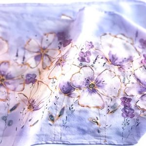 Levendula álom tiszta selyem sál - ruha & divat - sál, sapka, kendő - sál - Meska.hu