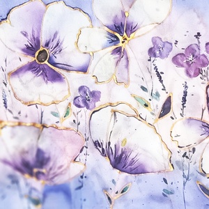 Levendula álom tiszta selyem sál - Meska.hu