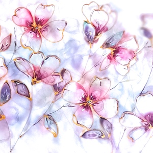 Tündérek kertje tiszta selyem sál - Meska.hu