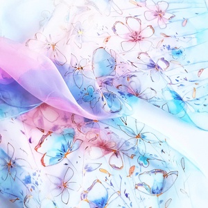 Tavaszi ébredés tiszta selyem sál, Ruha & Divat, Sál, Sapka, Kendő, Sál, Selyemfestés, MESKA